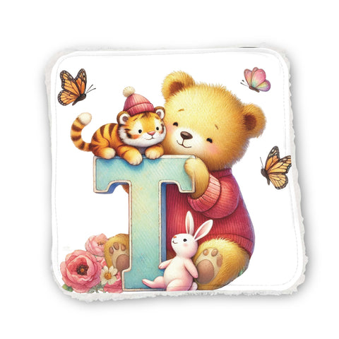 Panneaux coton 12/12cm (par unité) - Alphabet Ours