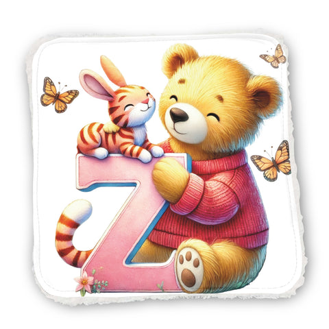 Panneaux coton 12/12cm (par unité) - Alphabet Ours
