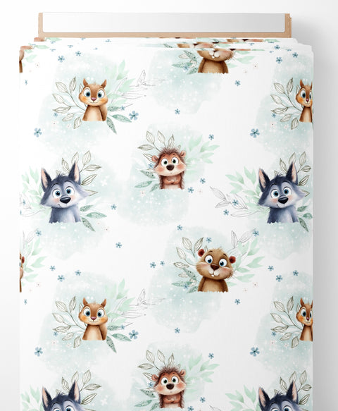 Tissu coton - Forêt bleue