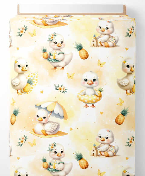 Tissu coton - Canards plage