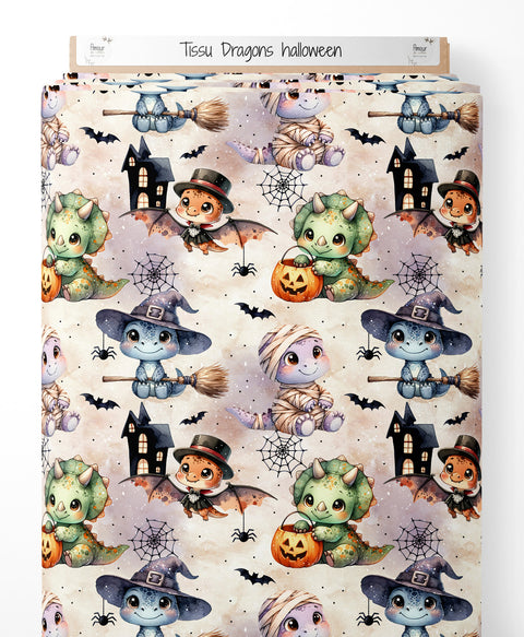 Tissu coton - Dragons Halloween