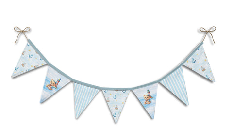 Panneau de tissu coton - Guirlande marin