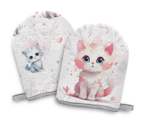 Paneles de toallita de rizo (juego de 4) - Gatos