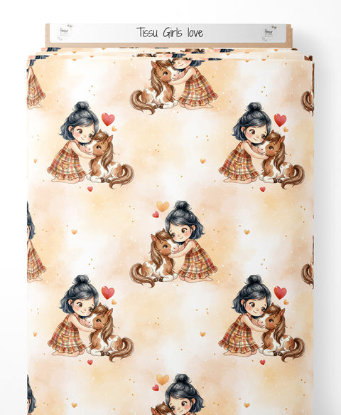 Tissu coton - Girls love