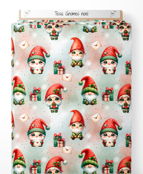 Tissu coton - Gnomes Noël