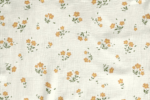 Double gaze - petites fleurs pêche