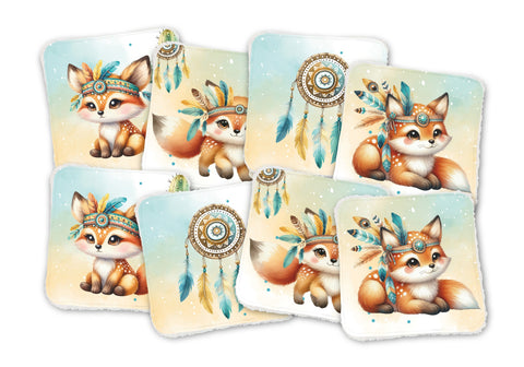 Paneles de algodón 12/12cm (juego de 8) - Azul selva