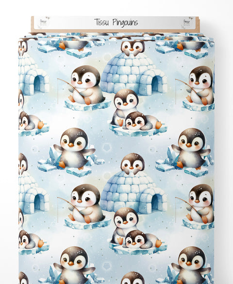 Tissu coton - Pingouins