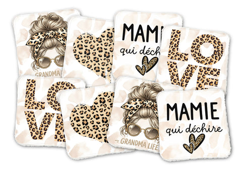 Panneaux coton 12/12cm (lot de 8) - Super mamie