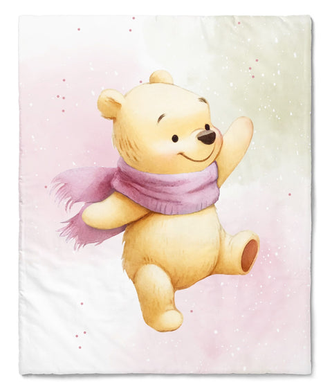 Panneau de tissu coton 75/95cm - Ours rose
