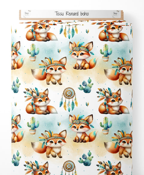 Tissu coton - Renard boho