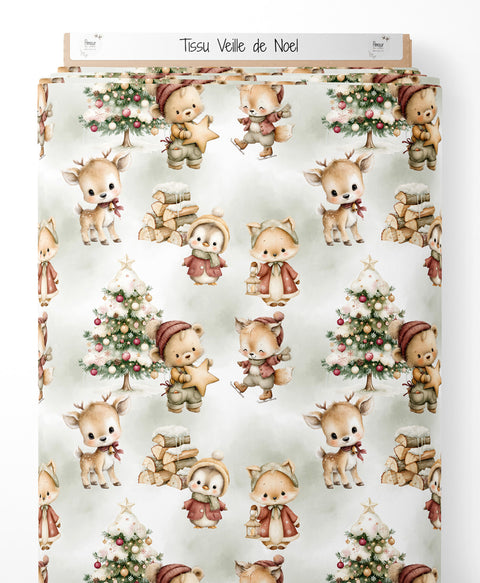 Tissu coton - Veille de Noel