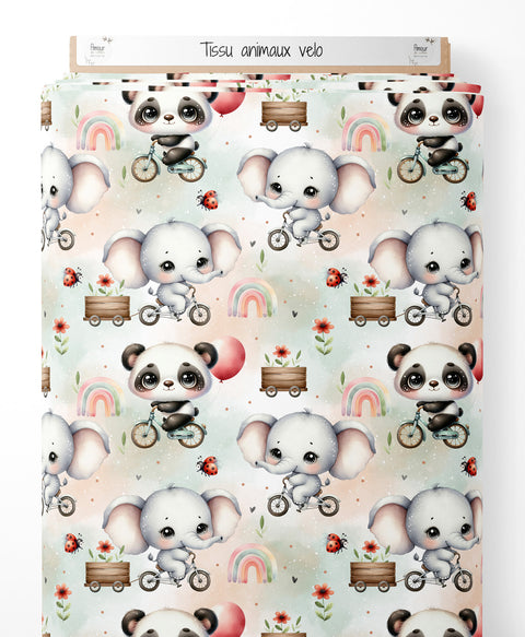 Tissu coton - Animaux vélo