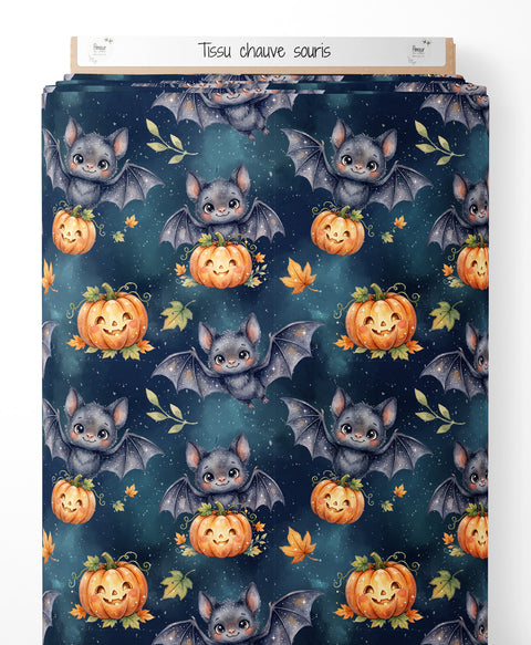 Tissu coton - chauve souris