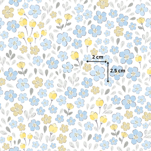 Tissu coton - Fleurs pastel doux
