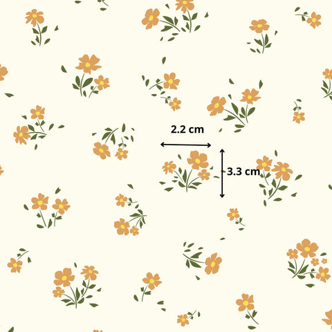 Double gaze - petites fleurs pêche