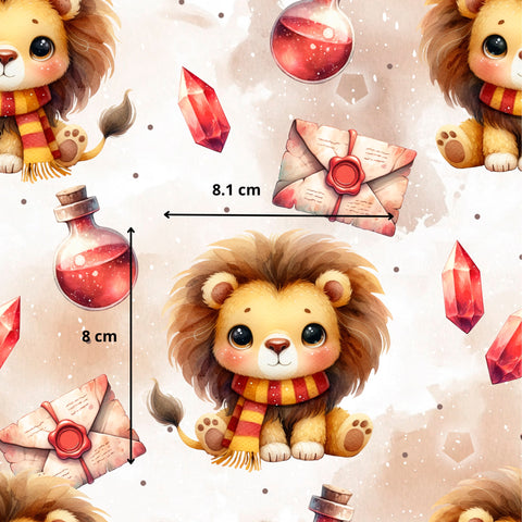 Tissu coton - Lion magicien