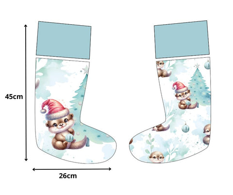 Panneaux chaussettes de Noël - Loutre Noël