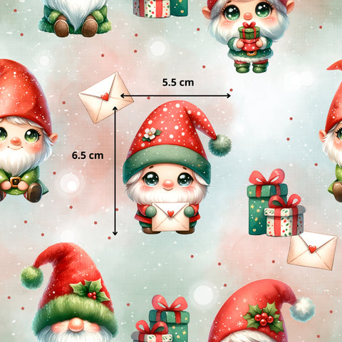 Tissu coton - Gnomes Noël