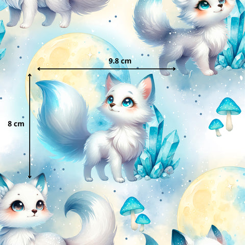 Tissu coton - Renard lune
