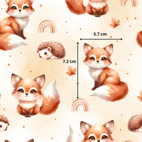 Tissu coton - Renard mignon