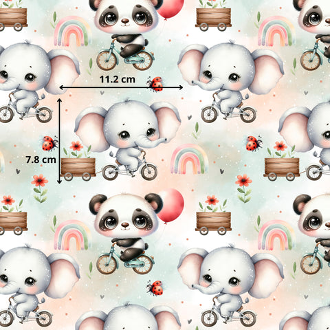 Tissu coton - Animaux vélo