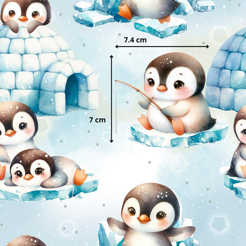 Tissu coton - Pingouins