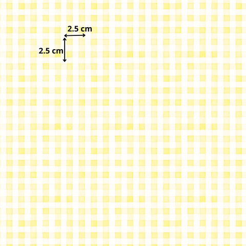 Tissu coton - vichy jaune