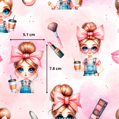 Tissu coton - Pink Girls