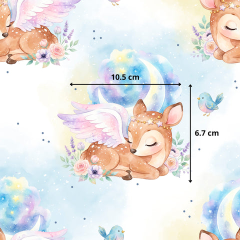 Tissu coton - Biche endormie