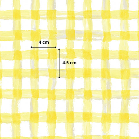 Tissu coton - Carreaux jaunes