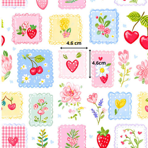 Tissu coton - Fruits patchworks