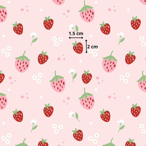 Tissu coton - Petites fraises