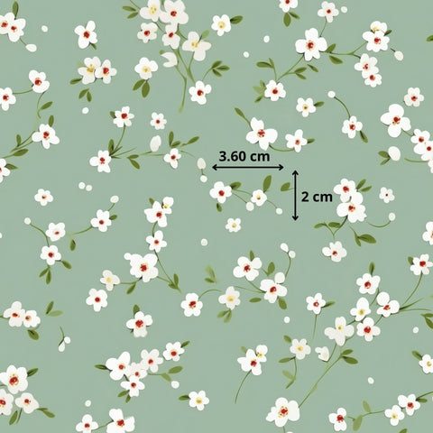 Tissu coton - Fleurs de sauge