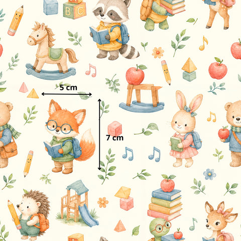 Tissu coton - Ecole des animaux
