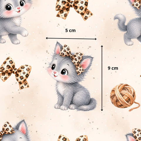 Tissu coton - Chats léopard