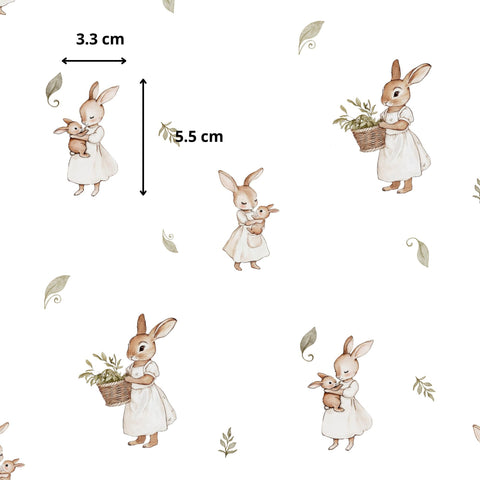 Tissu coton - Lapins minimalistes