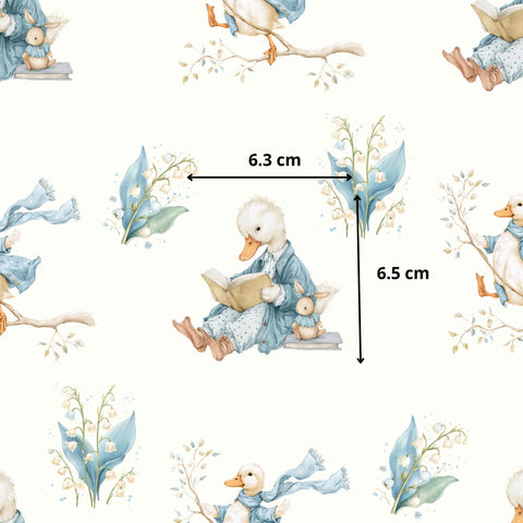 Tissu coton - Oie lecture