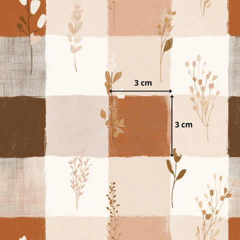 Tissu coton - Patchwork brun