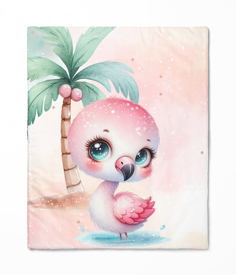 Panneau de tissu coton 75/95cm - Flamants roses