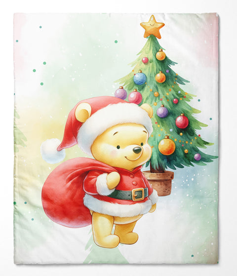 Panneau de tissu coton 75/95cm - Ours Noël