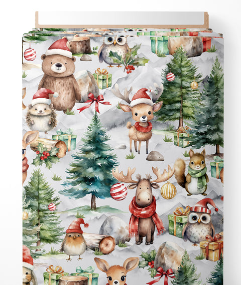 Tissu coton premium - Forêt Noël