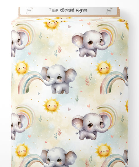 Tissu coton - éléphants mignons