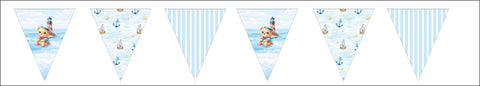 Panneau de tissu coton - Guirlande marin
