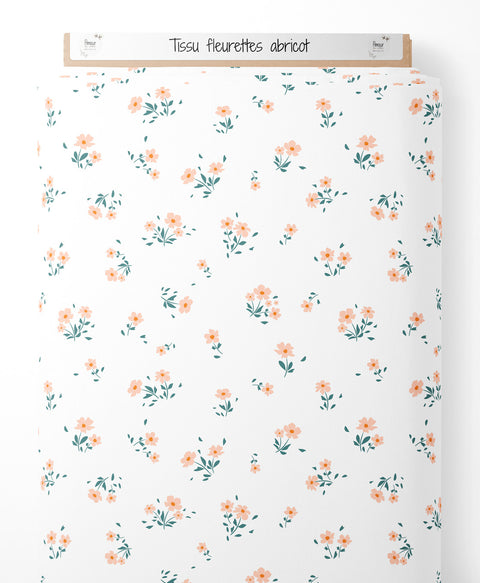 Tissu coton - fleurettes abricot