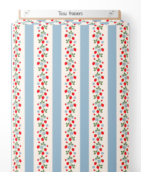 Tissu coton - fraisiers