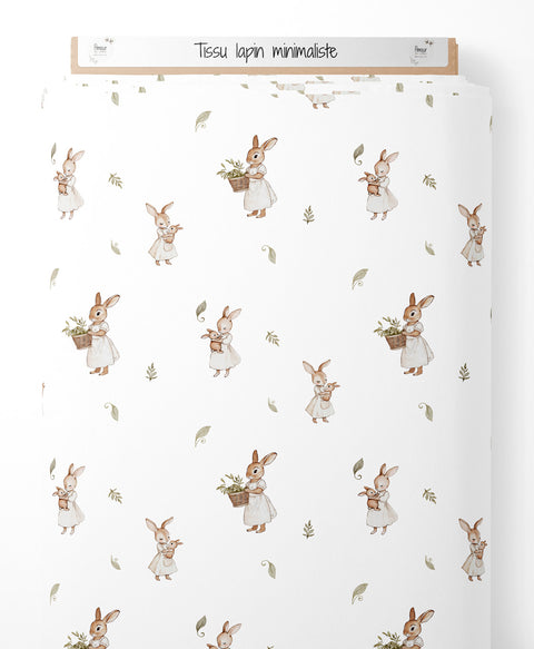 Tissu coton - Lapins minimalistes