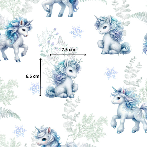 Tissu coton premium - Licorne d'hiver