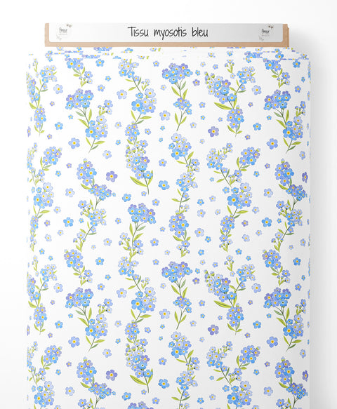 Tissu coton - Myosotis bleu
