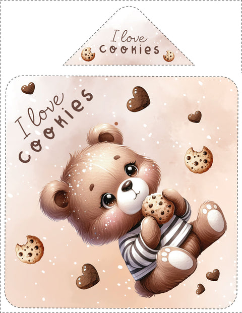 Panneau cape de bain - Ours gourmand